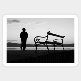 Silhouette,Bench,Tranquillity Sticker